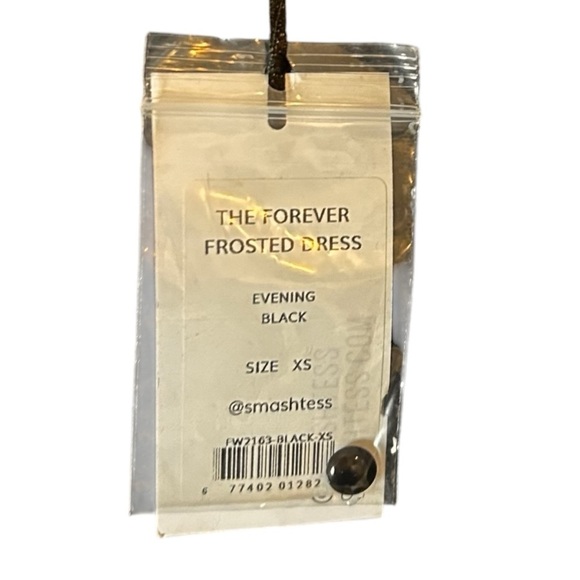 Smash + Tess Forever Frosted Dress-Black Sequin Midi Dress-Holiday New Years- XS - Picture 13 of 15